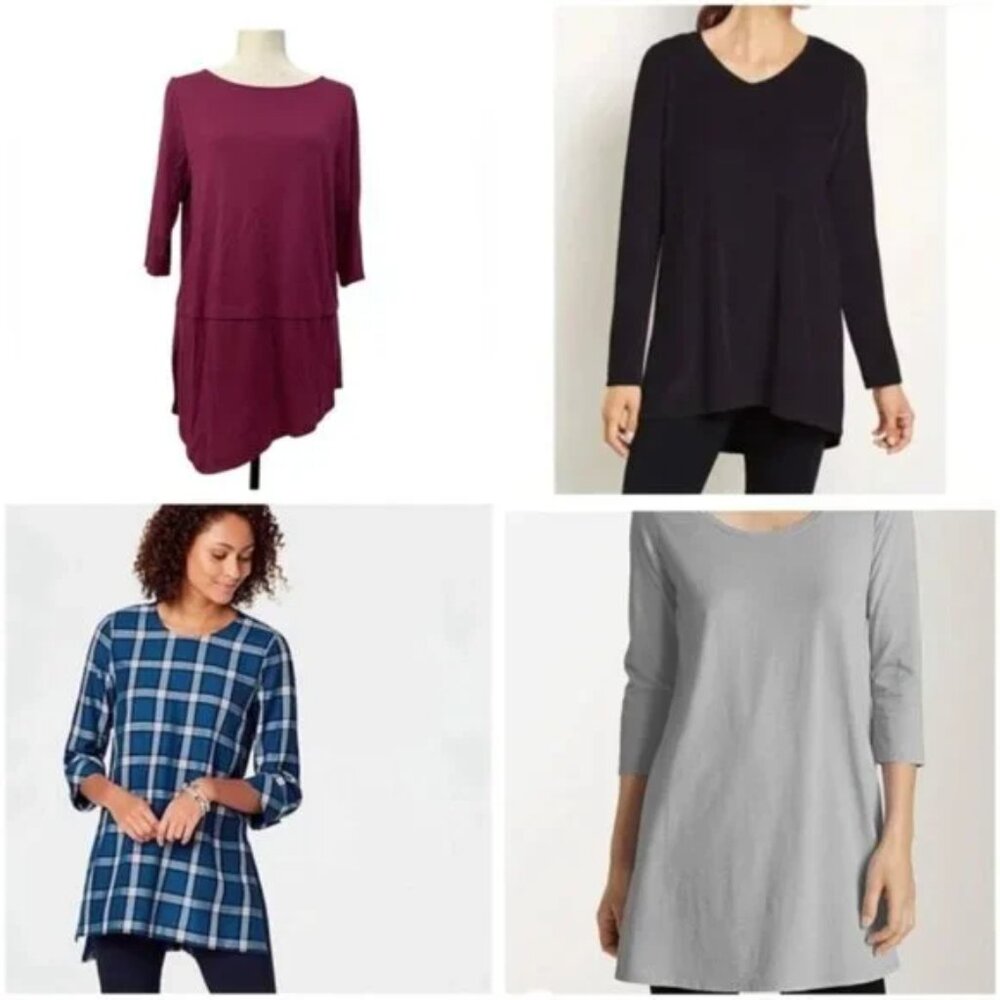 Bundle of 4 Different Colored J. Jill Size Small Tunic Tops